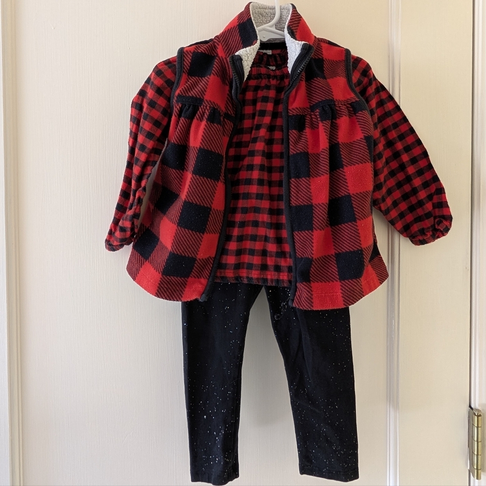 Carter's Buffalo Check Outfit 2 T